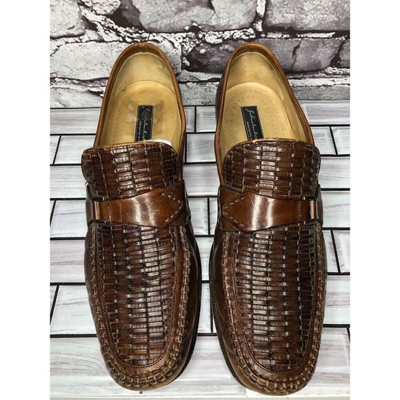 Johnston & Murphy Handcrafted Brown Leather Weaves Dress Loafers Men 11M US/44EU - Picture 9 of 16